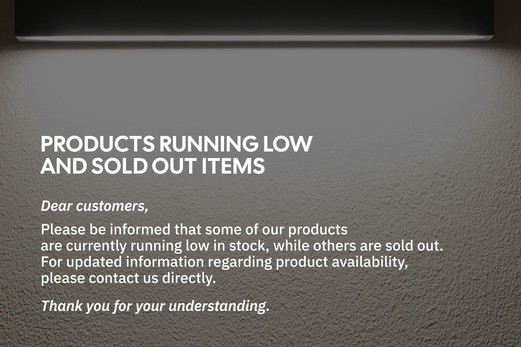 Ultime disponibilità e prodotti sold out